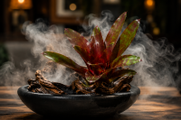 Neoregelia fuego ancho giant 25–30 cm, ungetopft,  – große Bromelie für Dendrobaten & Pfeilgiftfrösche – epiphytische Terrarienpflanze ohne Erde – tropische Regenwaldpflanze für Feuchtraumterrarium
