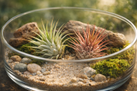 Tillandsia ionantha (ca. 7 cm) – Echte Luftpflanze ohne Erde – Pflegeleicht & dekorativ – Ideal für Terrarium, Deko & Geschenk – Air Plant Bromelie – plastikfrei verpackt