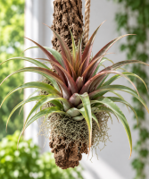 Tillandsia capitata Red L – große Tillandsie ca. 23 cm – rote Luftpflanze ohne Erde – Bromelie für Deko, Terrarium & Pflanzenarrangements