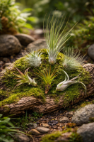 OmniPlants – Tillandsien 5er-Mix mit EXTRA T. fuchsii var gracilis, luftreinigende Air Plants, pflegeleicht, natürliche Deko, Gärtnereizucht