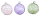 3 hängende Glaskugelvasen Durchmesser 8 cm (grün, lila, pink)